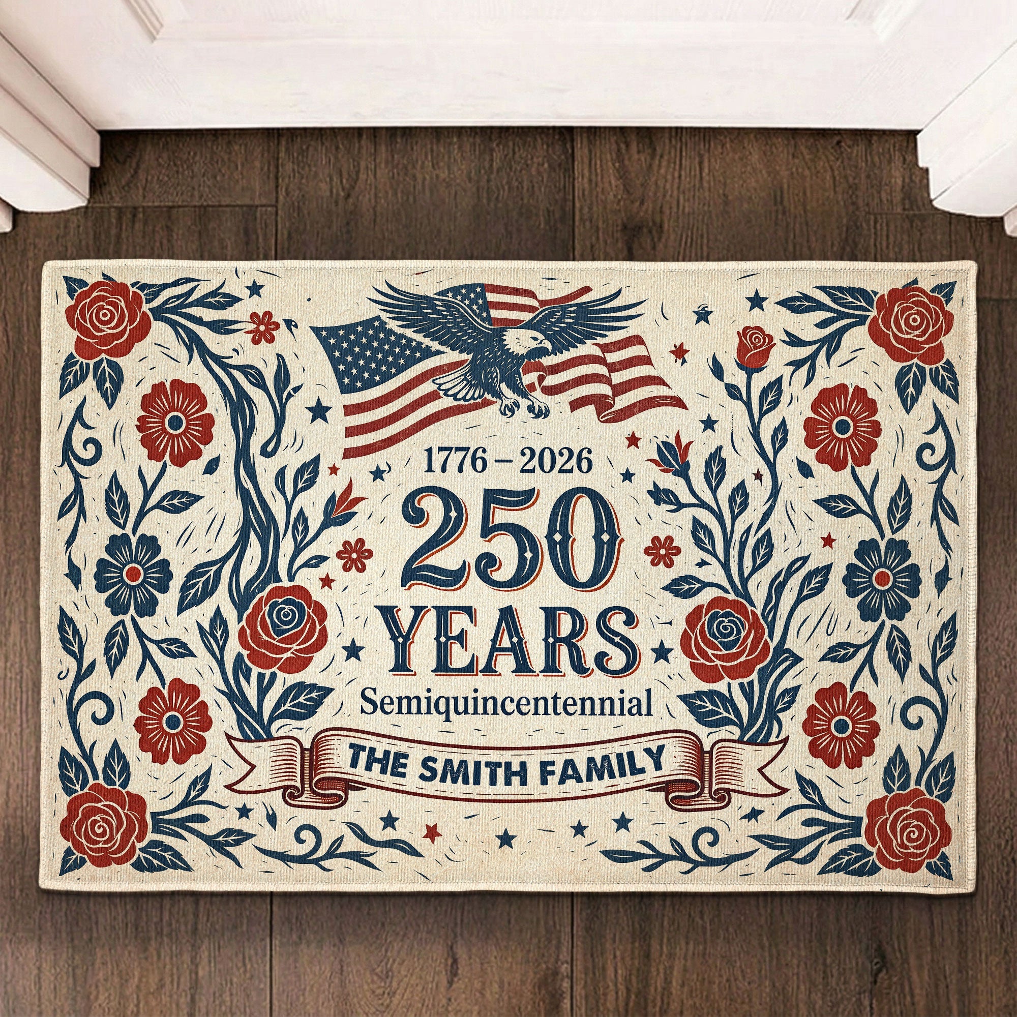 250th Anniversary Eagle Semiquincentennial Patriotic Decor - Personalized Doormat