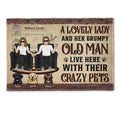 A Lovely Lady And Her Grumpy Old Man Live Here - Personalized Doormat