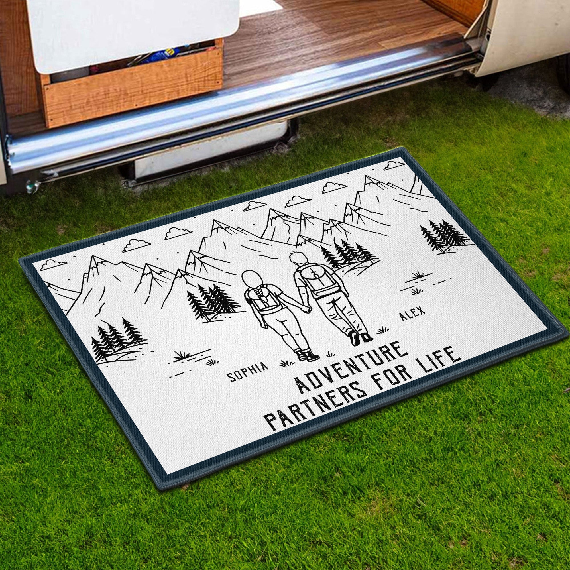 Adventure Partners For Life Camping Couple - Personalized Doormat