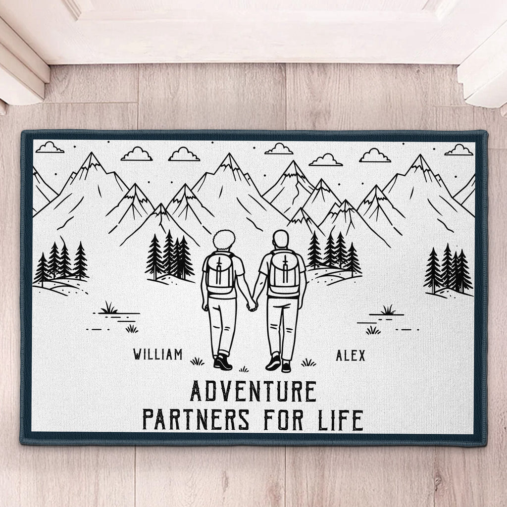 Adventure Partners For Life Camping Couple - Personalized Doormat