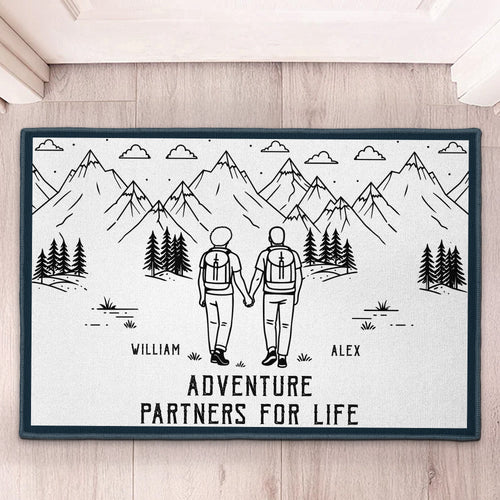 Adventure Partners For Life Camping Couple - Personalized Doormat