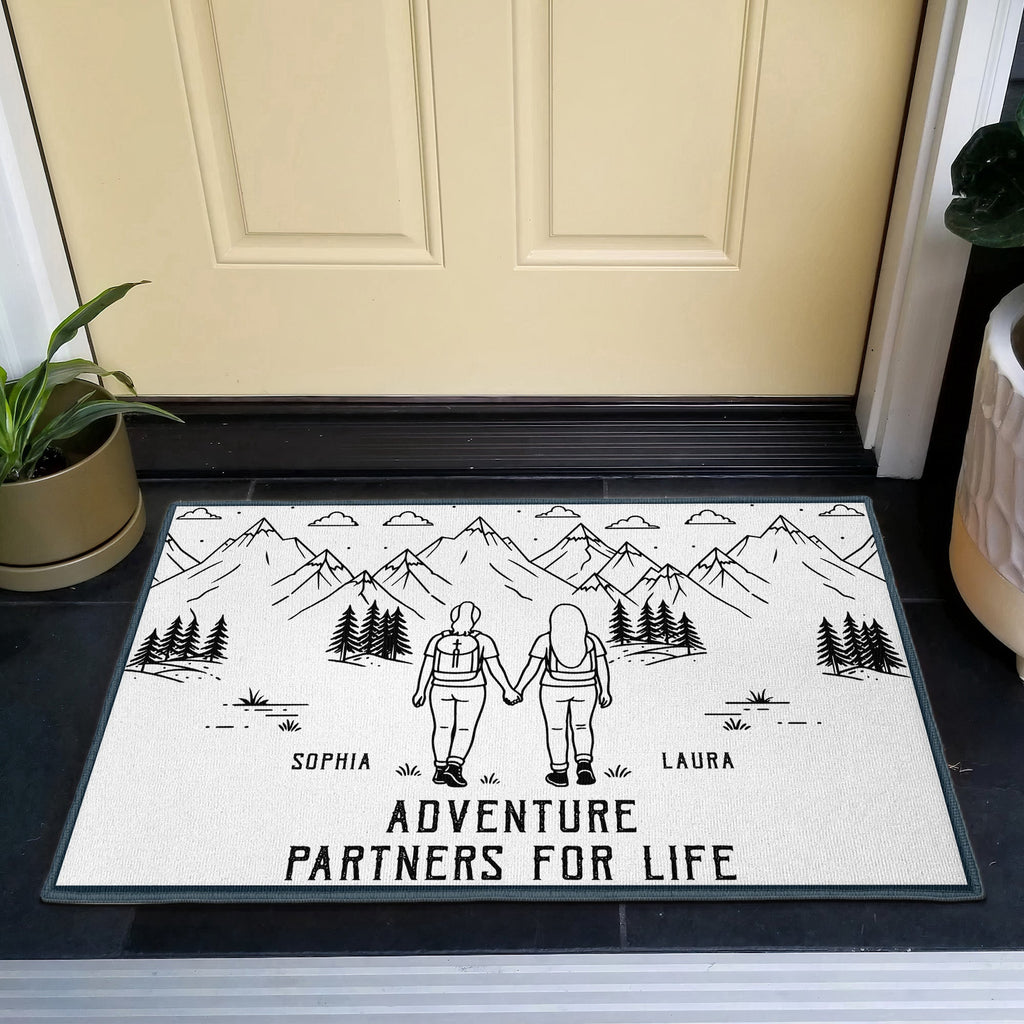 Adventure Partners For Life Camping Couple - Personalized Doormat