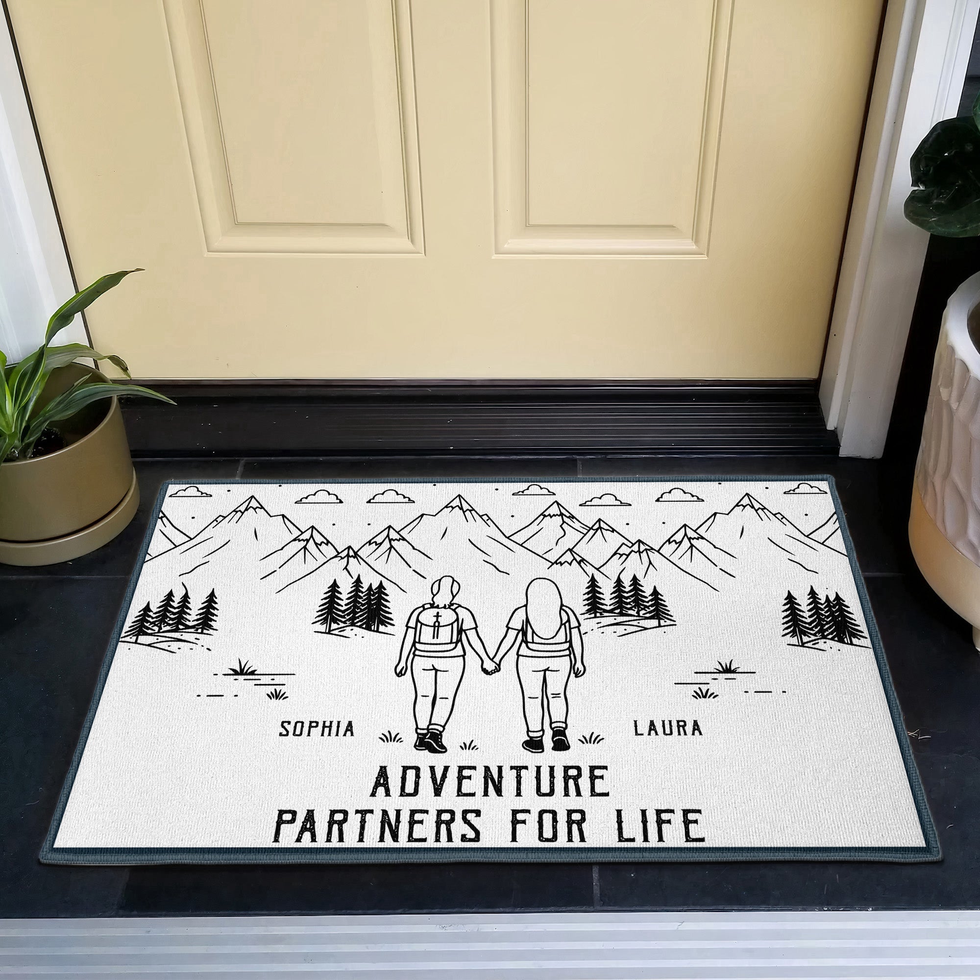 Adventure Partners For Life Camping Couple - Personalized Doormat
