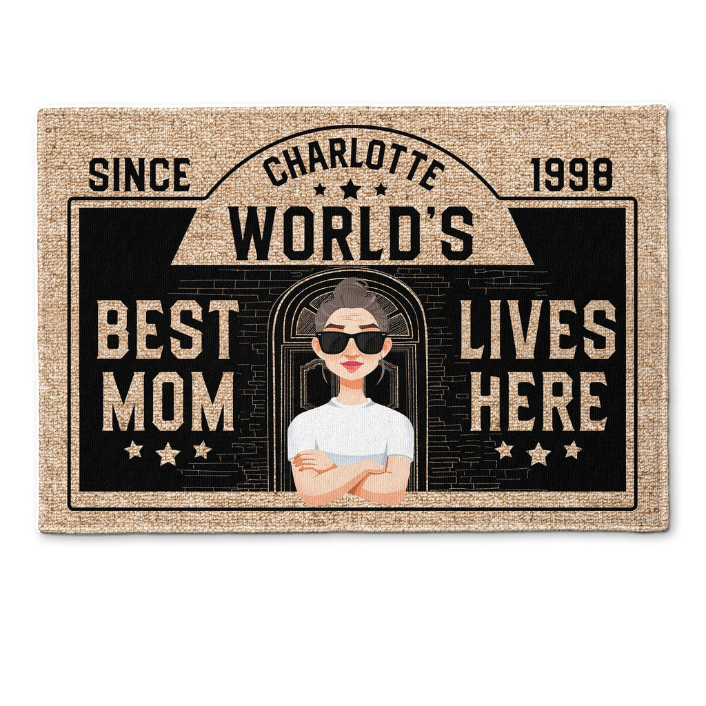 Best Mom Lives Here - Personalized Doormat