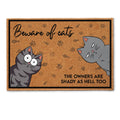 Beware Of Cats - Personalized Doormat