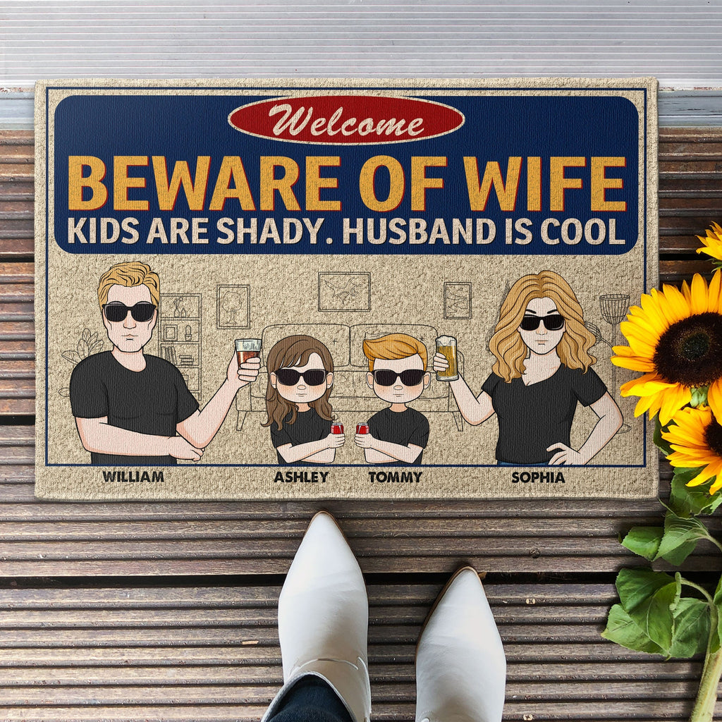 Beware Of Wife - Personalized Doormat