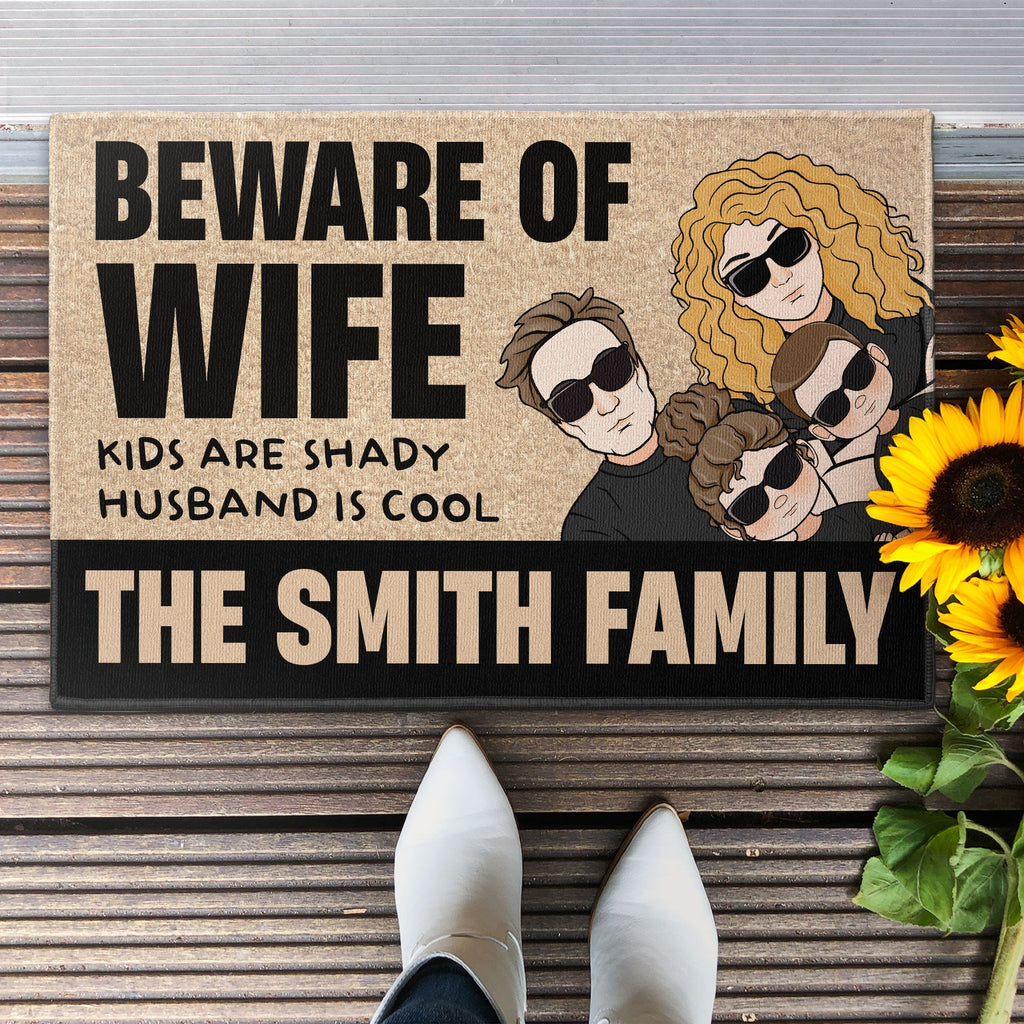 Beware Of Wife - Personalized Doormat