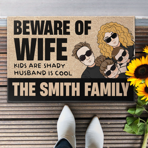 Beware Of Wife - Personalized Doormat
