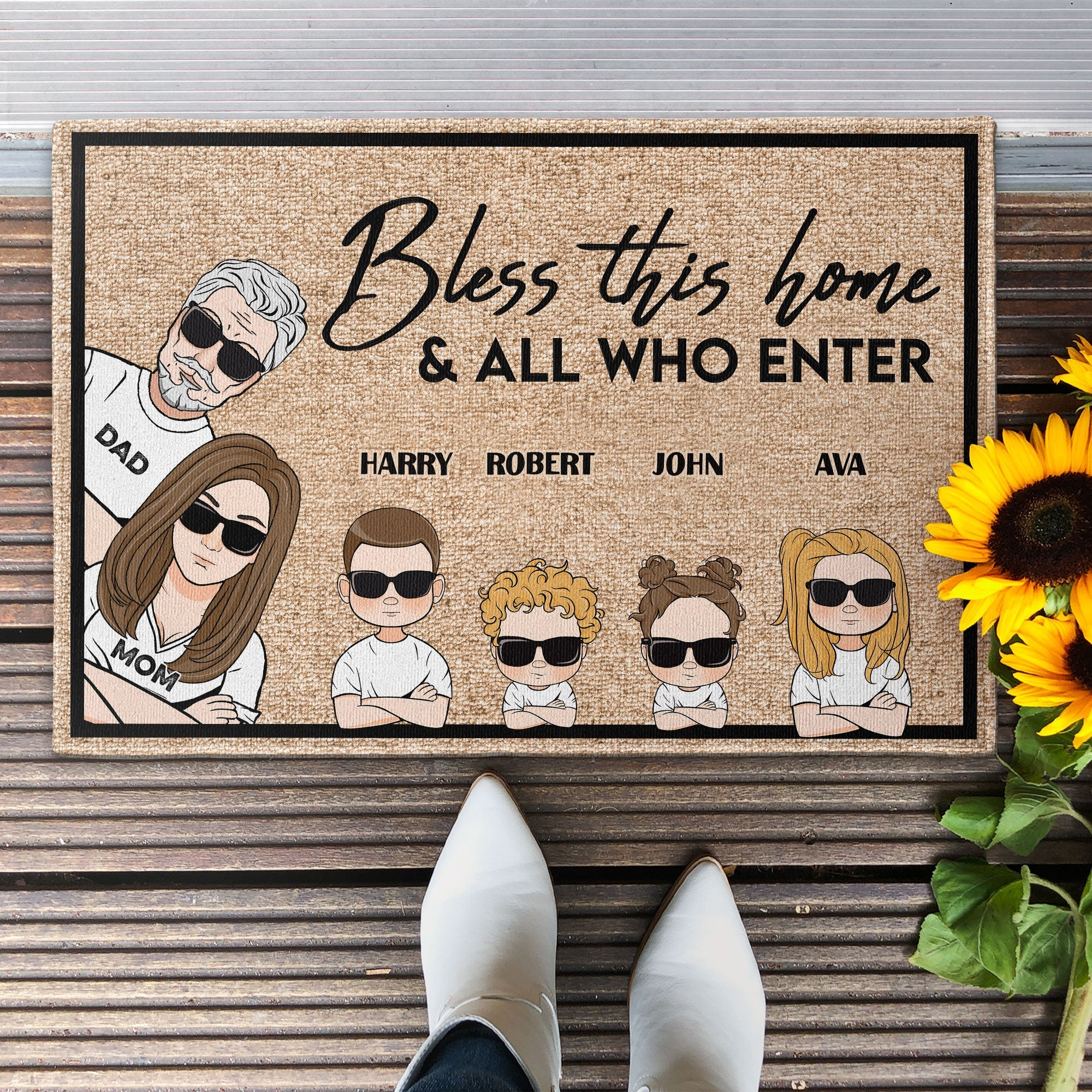 Bless This Home And All Who Enter - Personalized Doormat