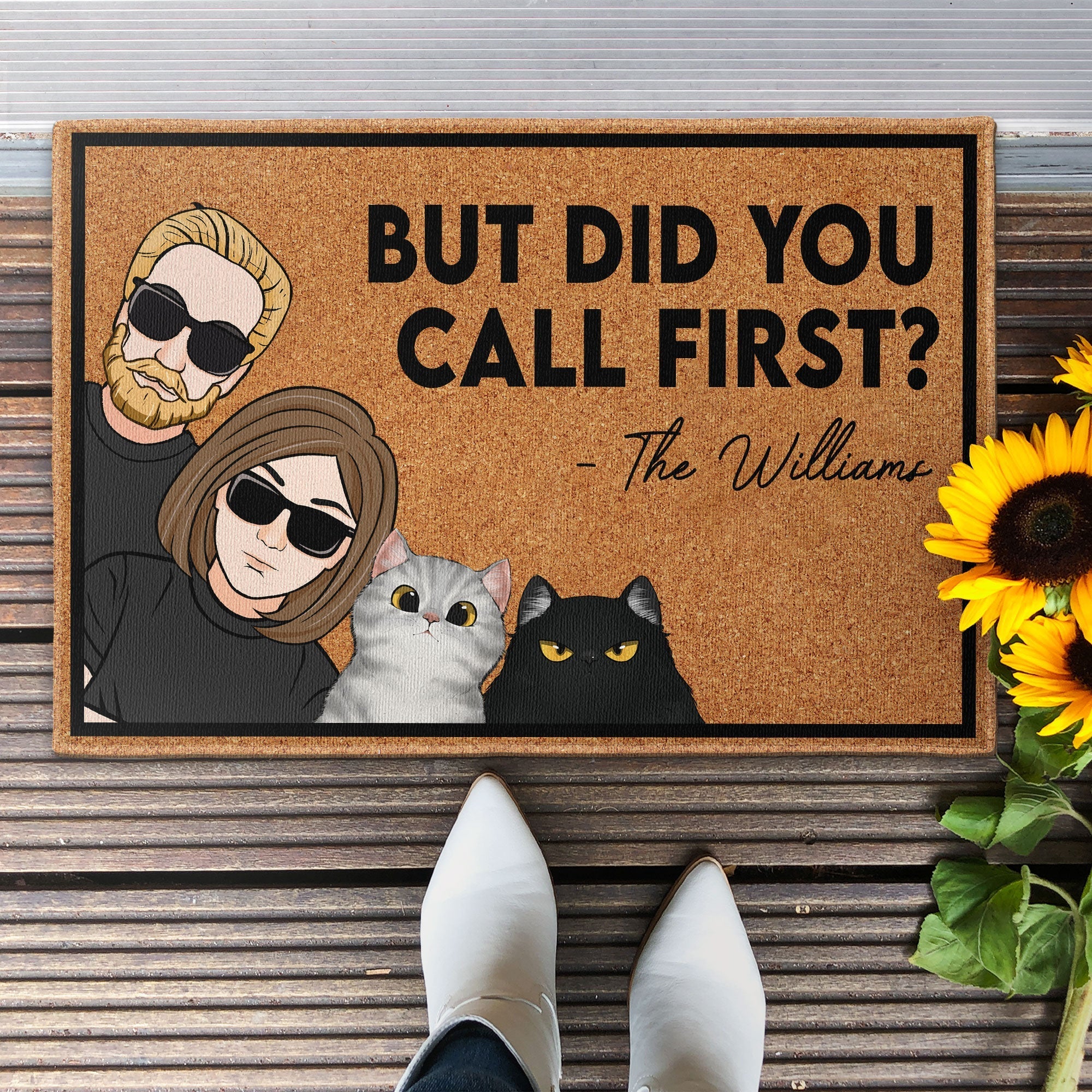 But Did You Call First? - Big Family - Personalized Doormat