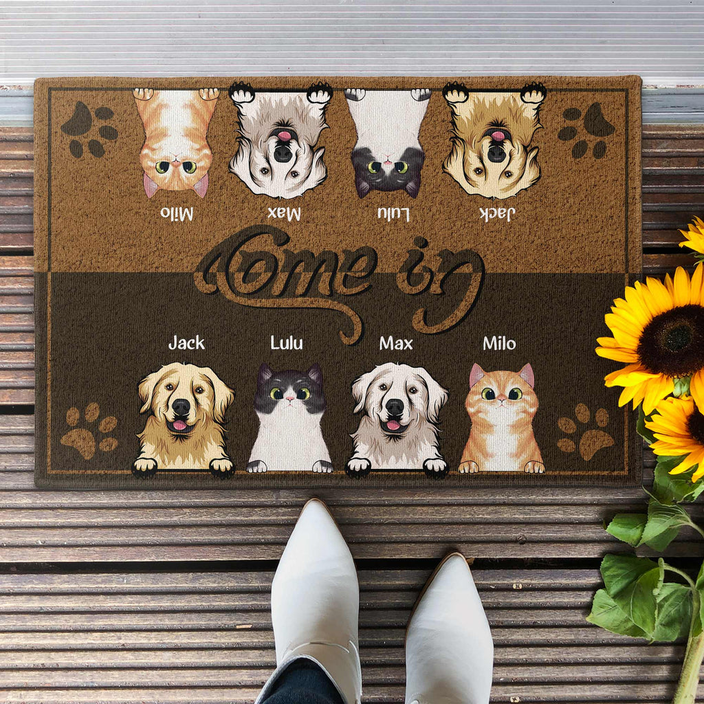 Father's Day Gifts, Come In & Go Away - Personalized Doormat