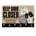 Don't Let The Cats Out - Personalized Doormat