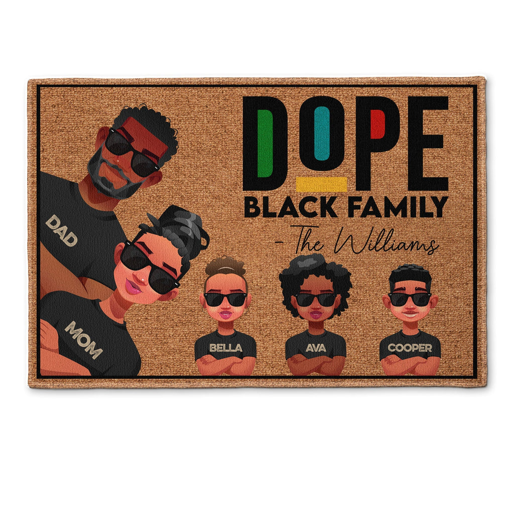 Dope Black Family - Personalized Doormat