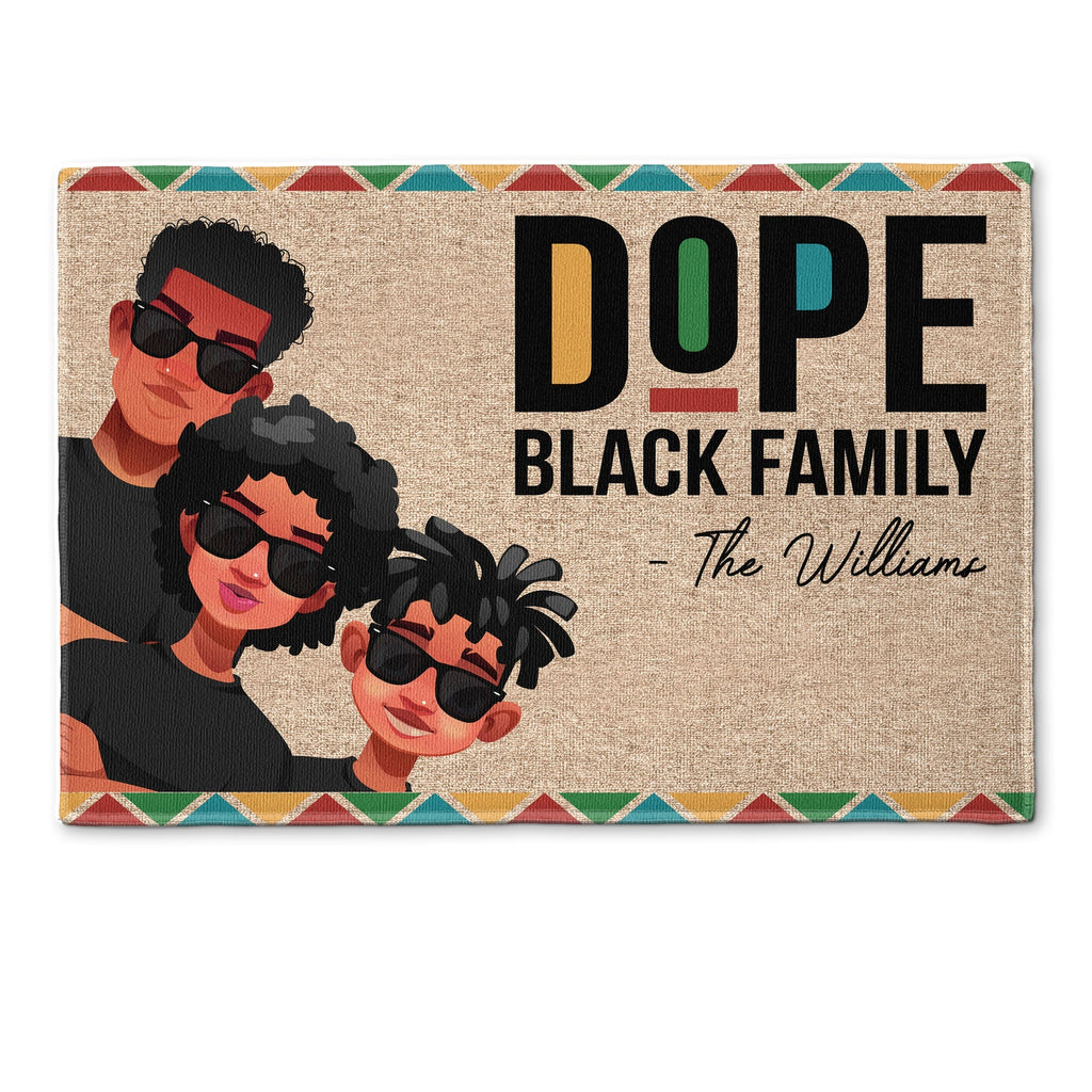 Dope Black Family - Personalized Doormat