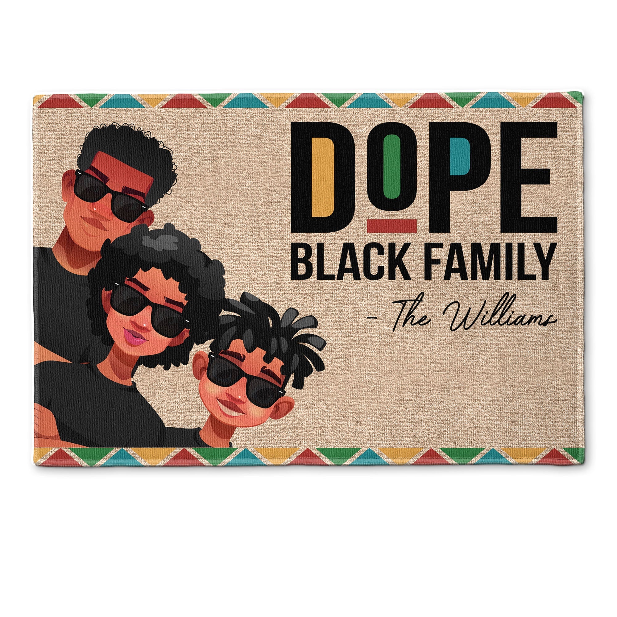 Dope Black Family - Personalized Doormat