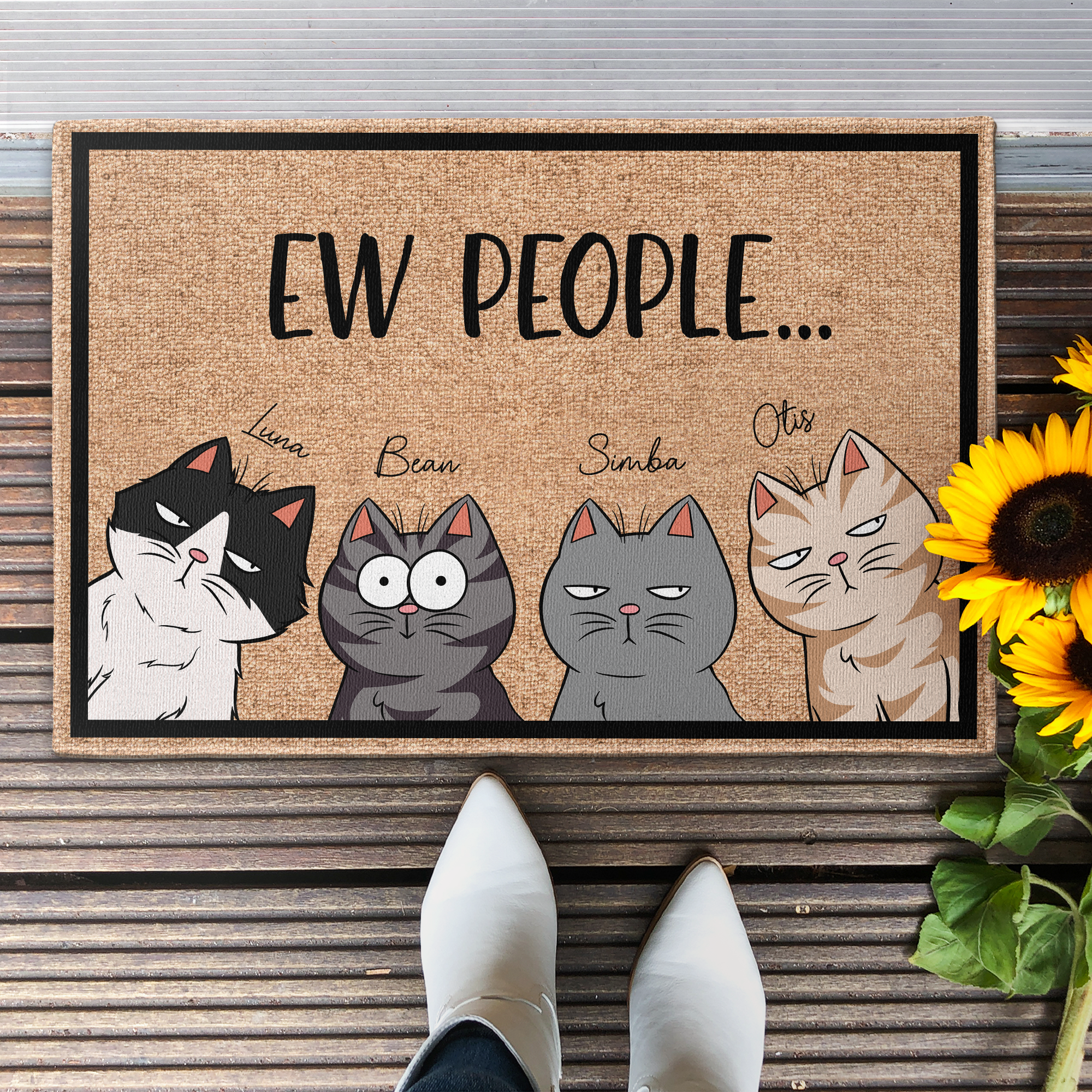 Ew People Cat - Personalized Doormat