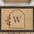 Family Name With Floral - Personalized Doormat