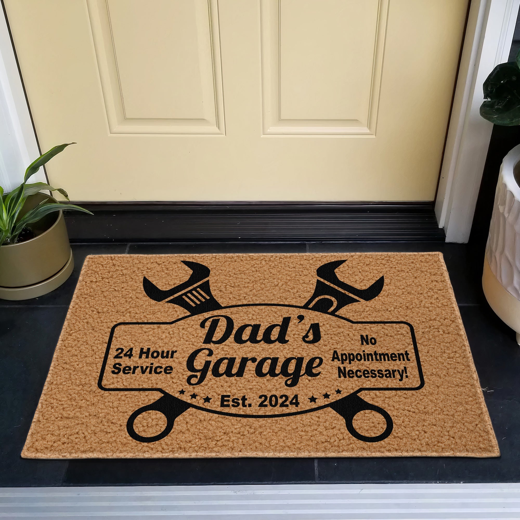 Father's Day Gift, Dad's Garage For Mechanic Dad, Dad Workshop - Personalized Doormat