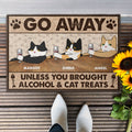 Go Away Unless You Brought Alcohol & Cat Treats - Personalized Doormat