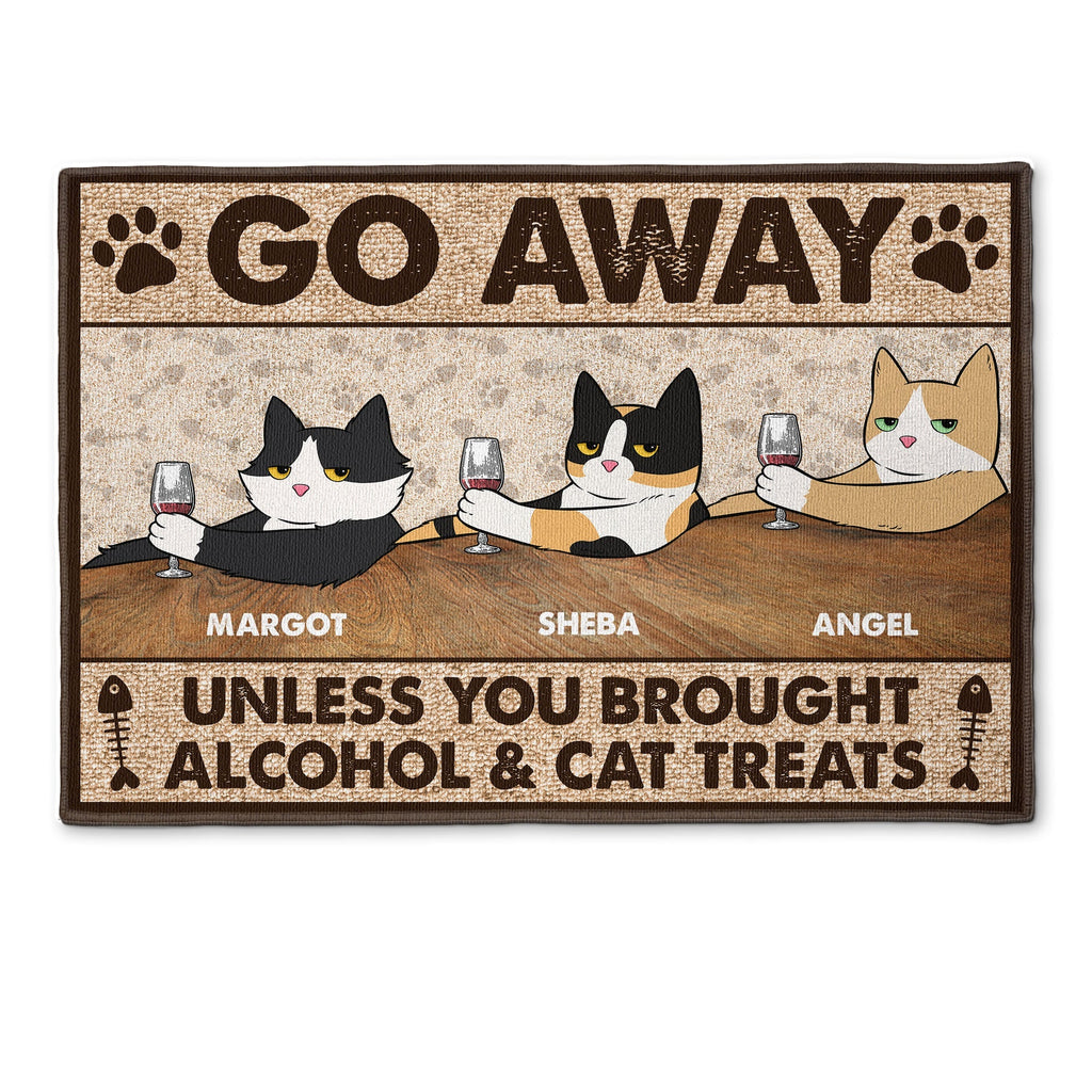 Go Away Unless You Brought Alcohol & Cat Treats - Personalized Doormat