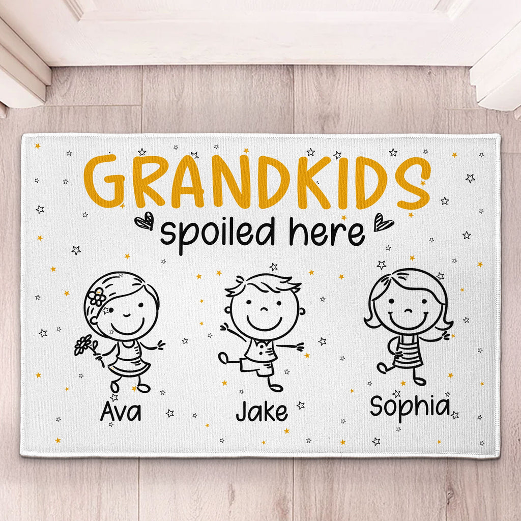 Father's Day Gifts, Grandkids Spoiled Here Doodle - Personalized Doormat