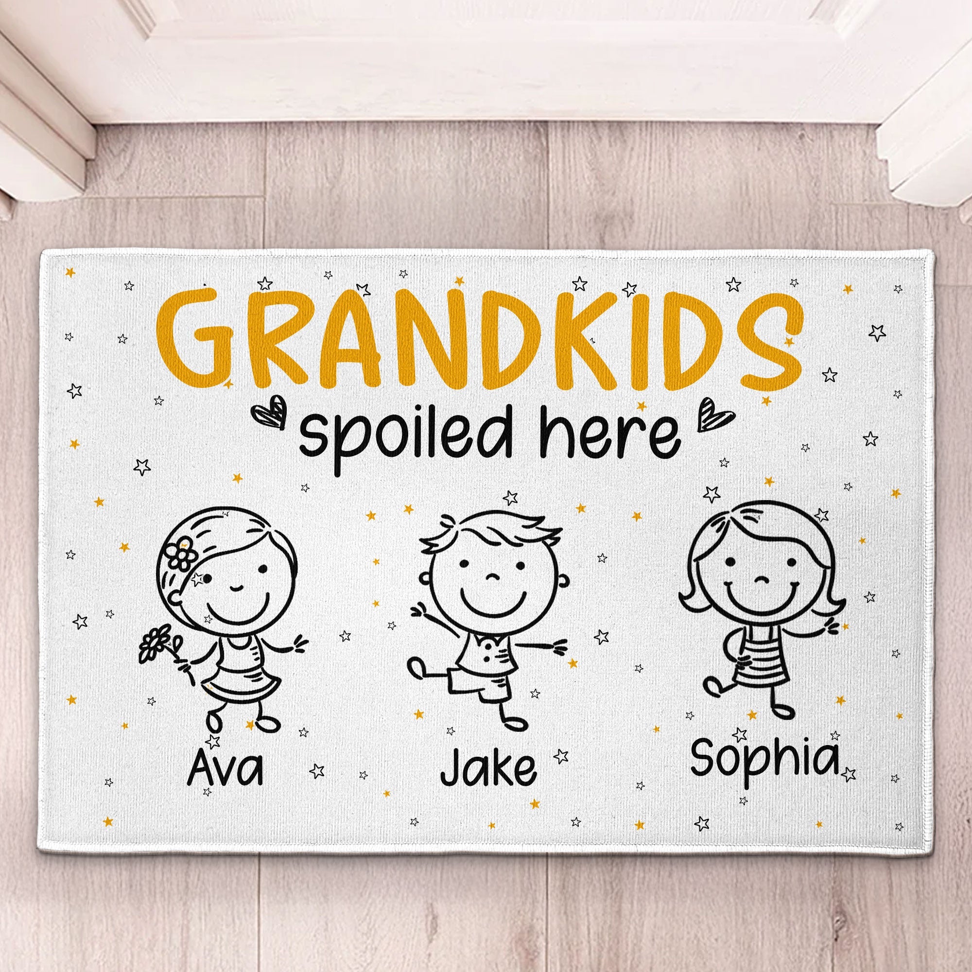 Father's Day Gifts, Grandkids Spoiled Here Doodle - Personalized Doormat