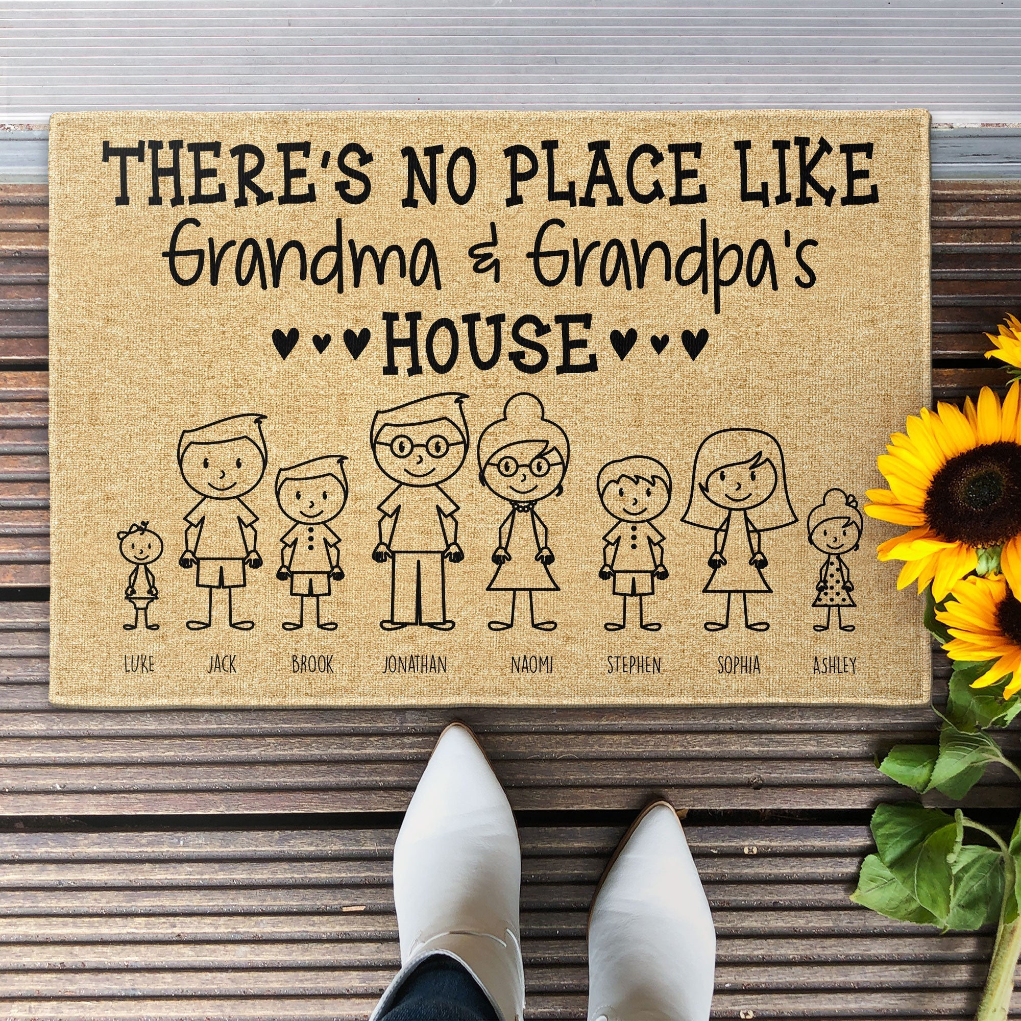 Father's Day Gifts, Grandma & Grandpa's House - Personalized Doormat
