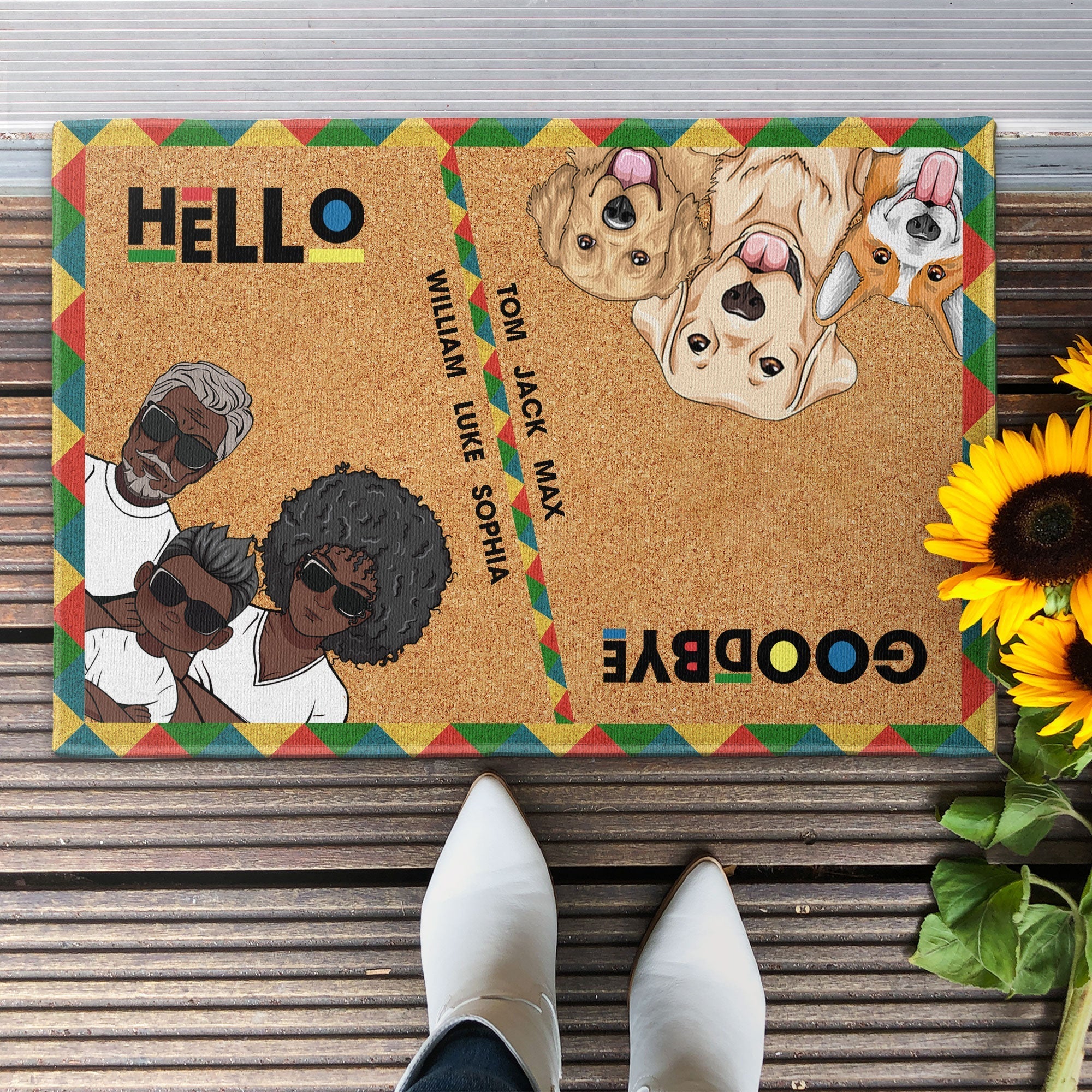 Hello Goodbye - Personalized Doormat
