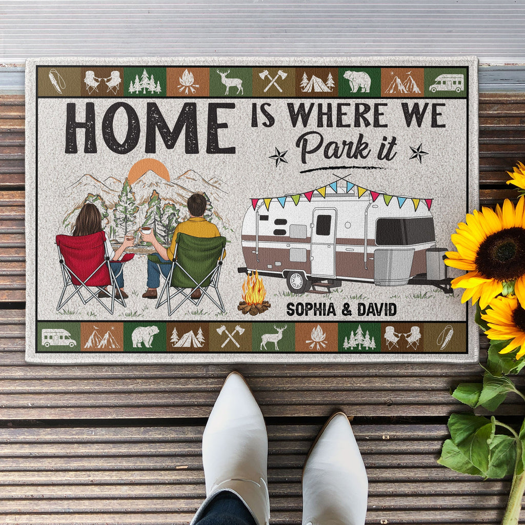 Home Is Where We Park It - Personalized Doormat