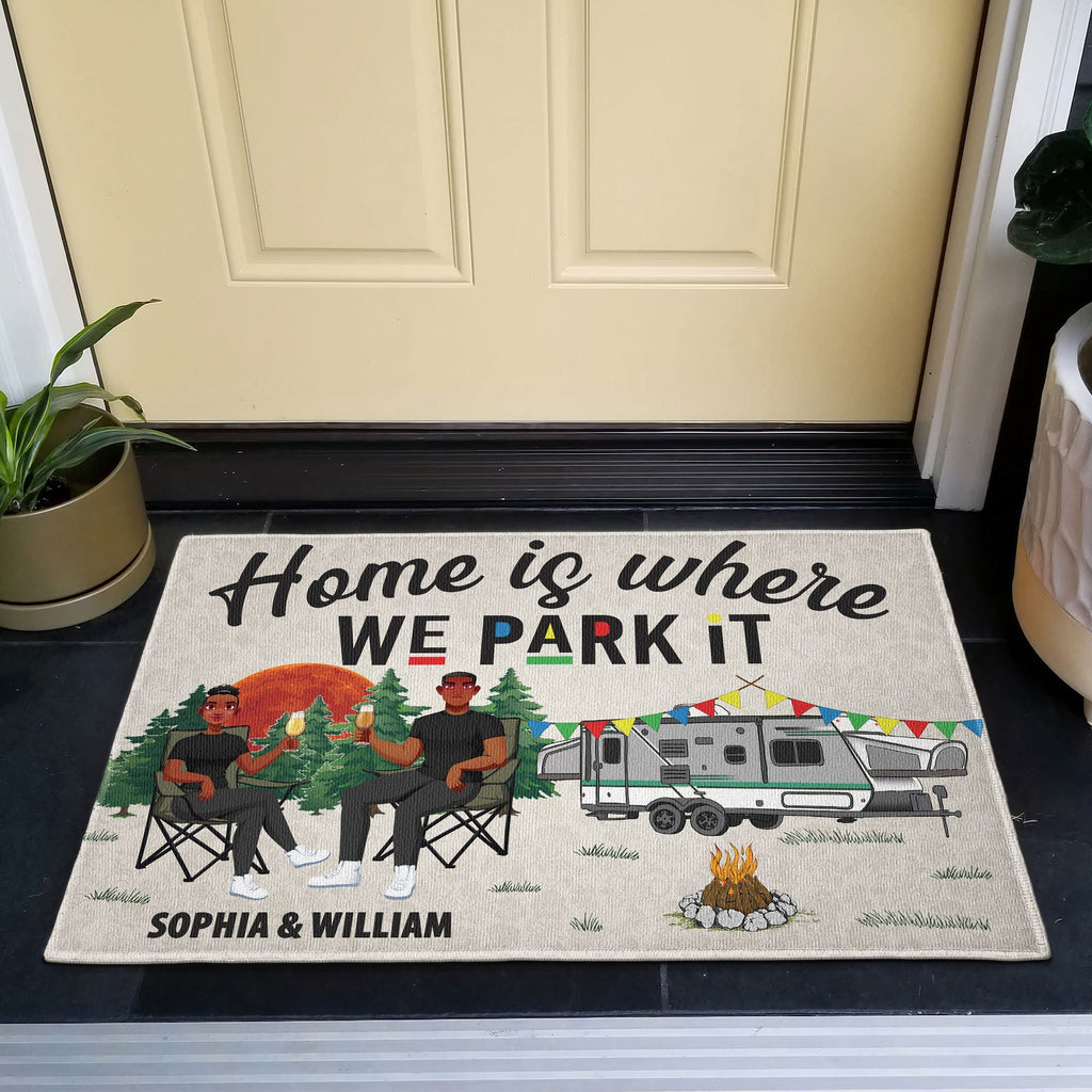 Home Is Where We Park It - Personalized Doormat