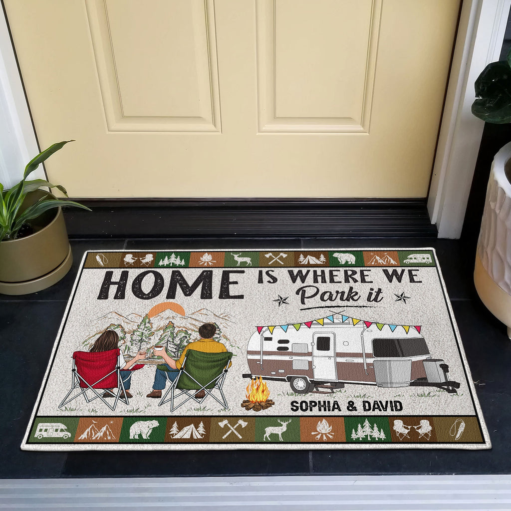Home Is Where We Park It - Personalized Doormat