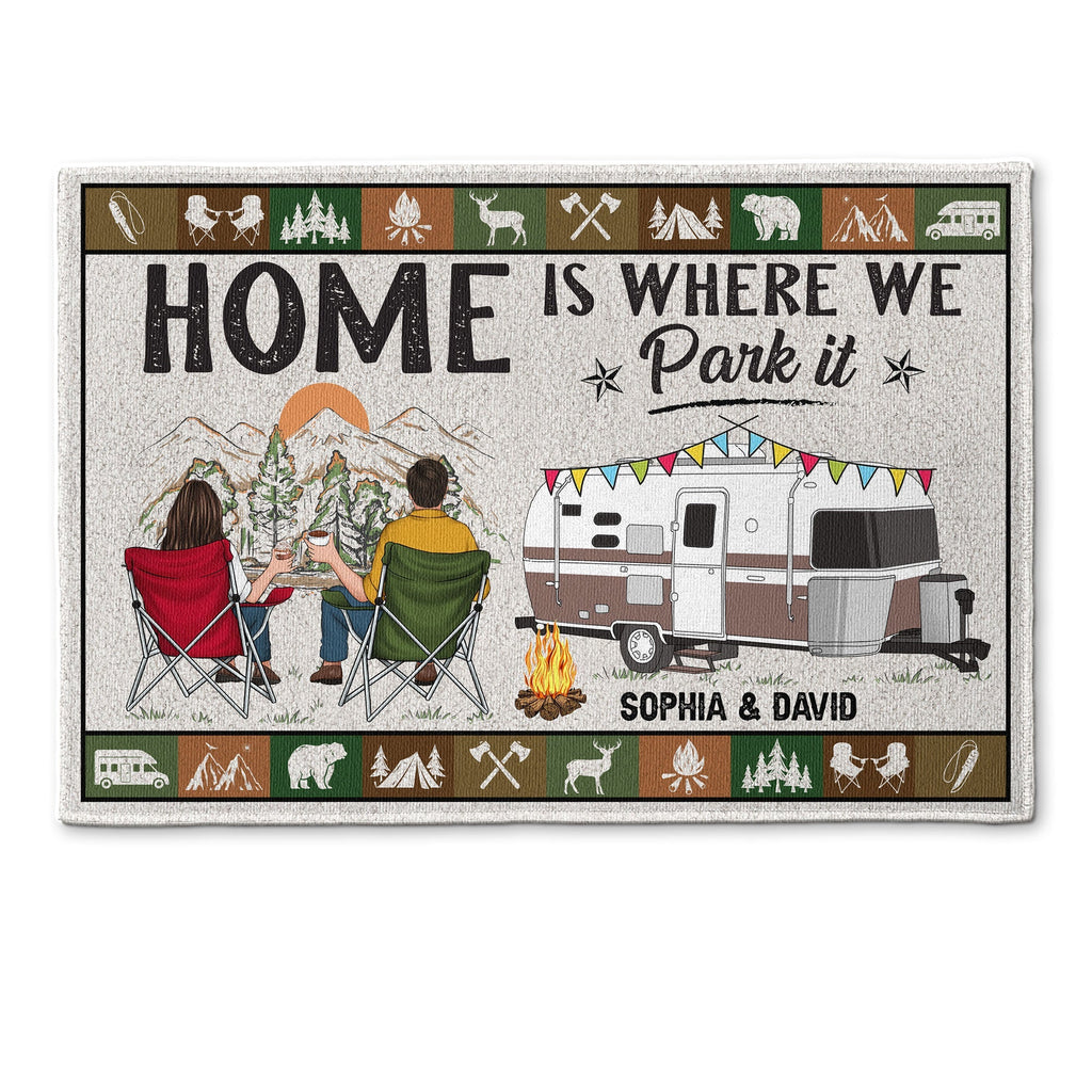 Home Is Where We Park It - Personalized Doormat