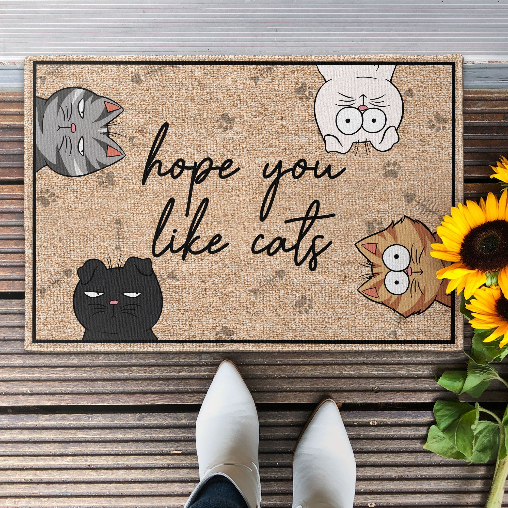 Hope You Like Cats New Version - Personalized Doormat