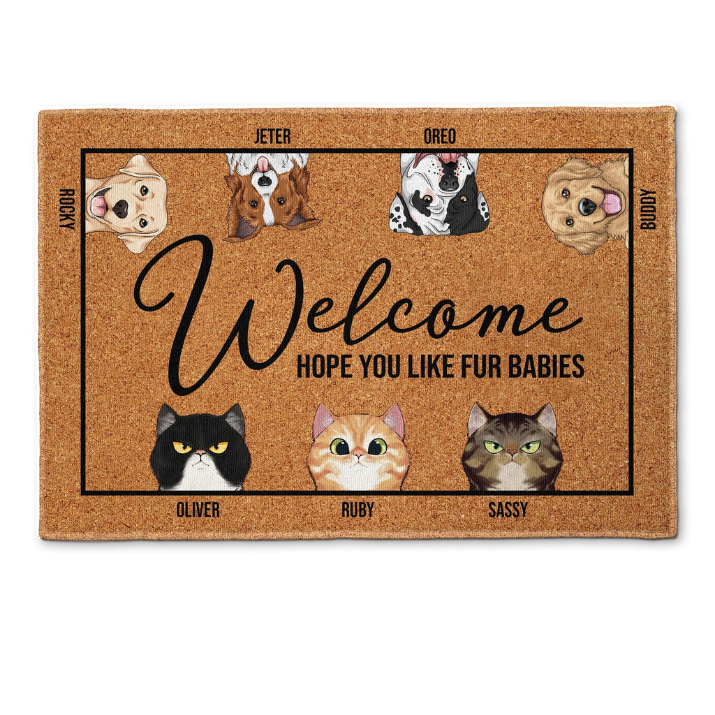 Father's Day Gifts, Hope You Like Fur Babies - New Version - Personalized Doormat
