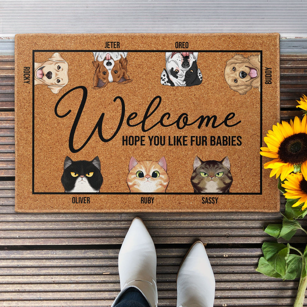 Father's Day Gifts, Hope You Like Fur Babies - New Version - Personalized Doormat