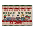 Jolliest Bunch Of Elves This Side Of The Nuthouse - Personalized Doormat - Christmas, New Year Gift For Family Members, Dad, Mom, Kids, Grandpa, Grandma