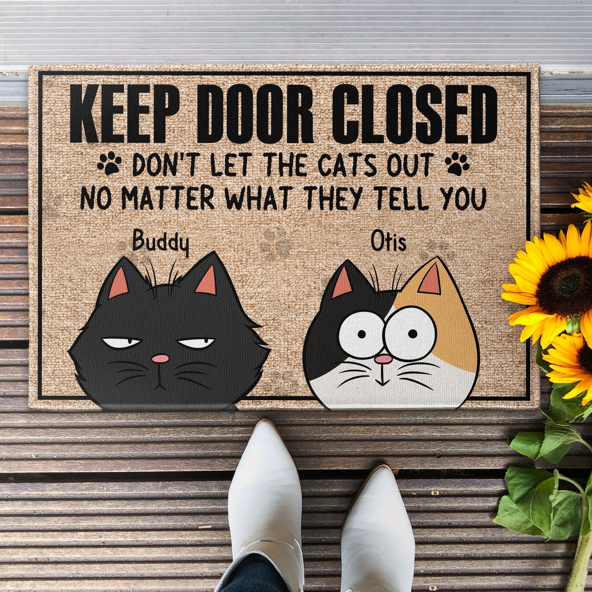 Keep Door Closed - Funny Version - Personalized Doormat