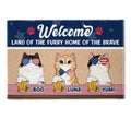 Land Of The Furry Home Of The Brave - Personalized Doormat
