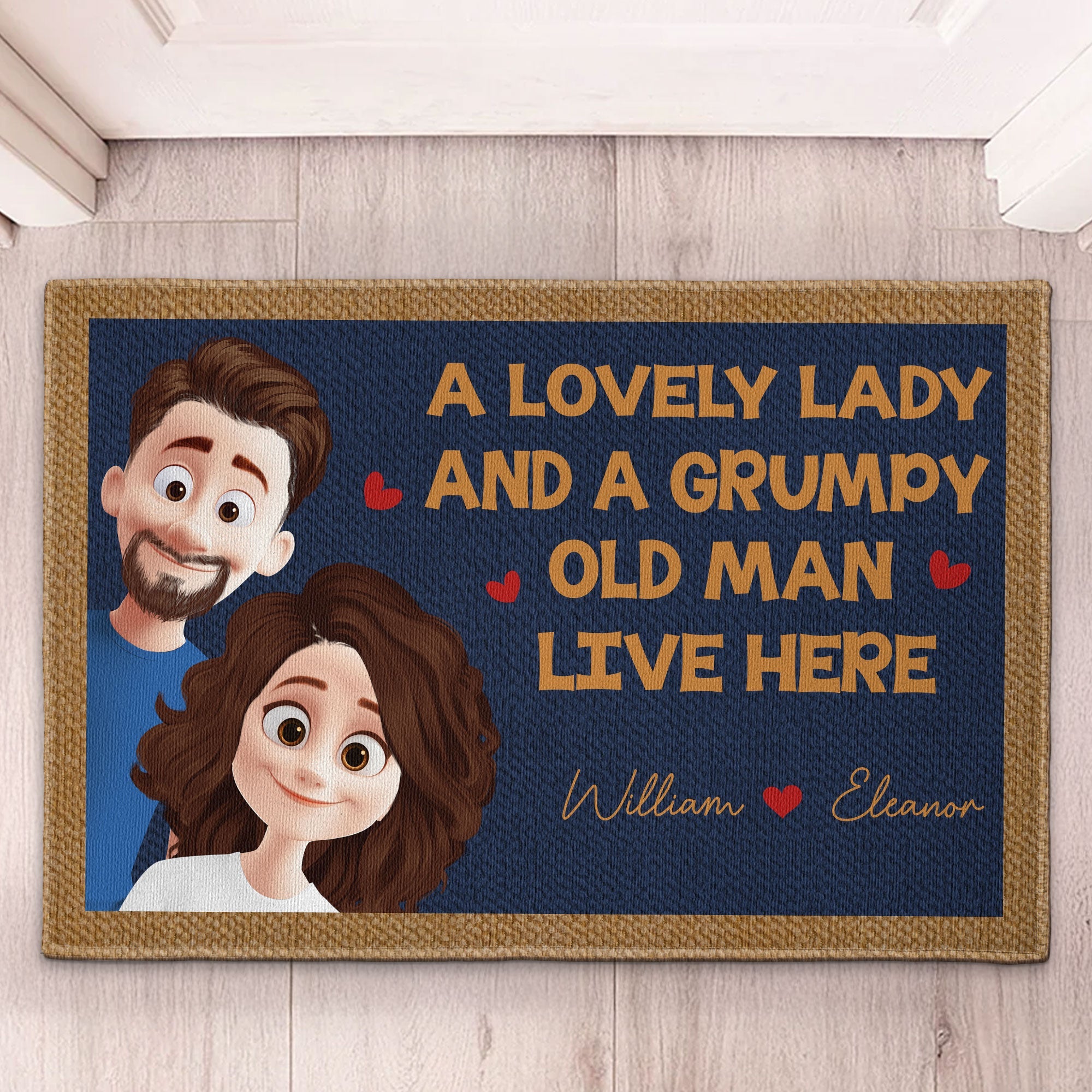 Lovely Lady Grumpy Old Man - Personalized Doormat