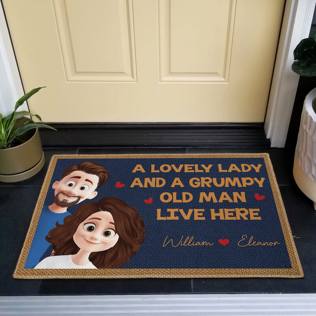 Lovely Lady Grumpy Old Man - Personalized Doormat