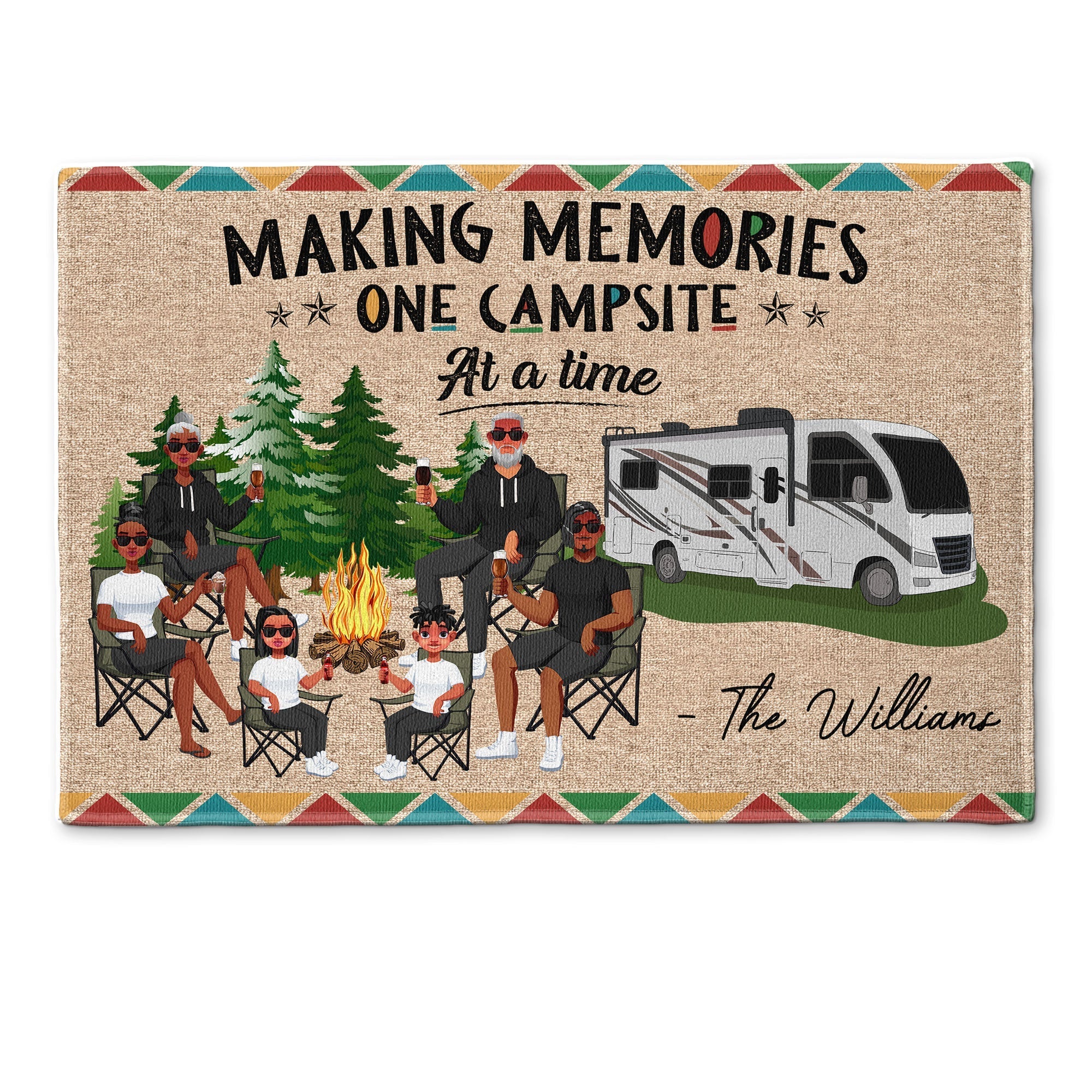 Making Memories One Campsite - Personalized Doormat