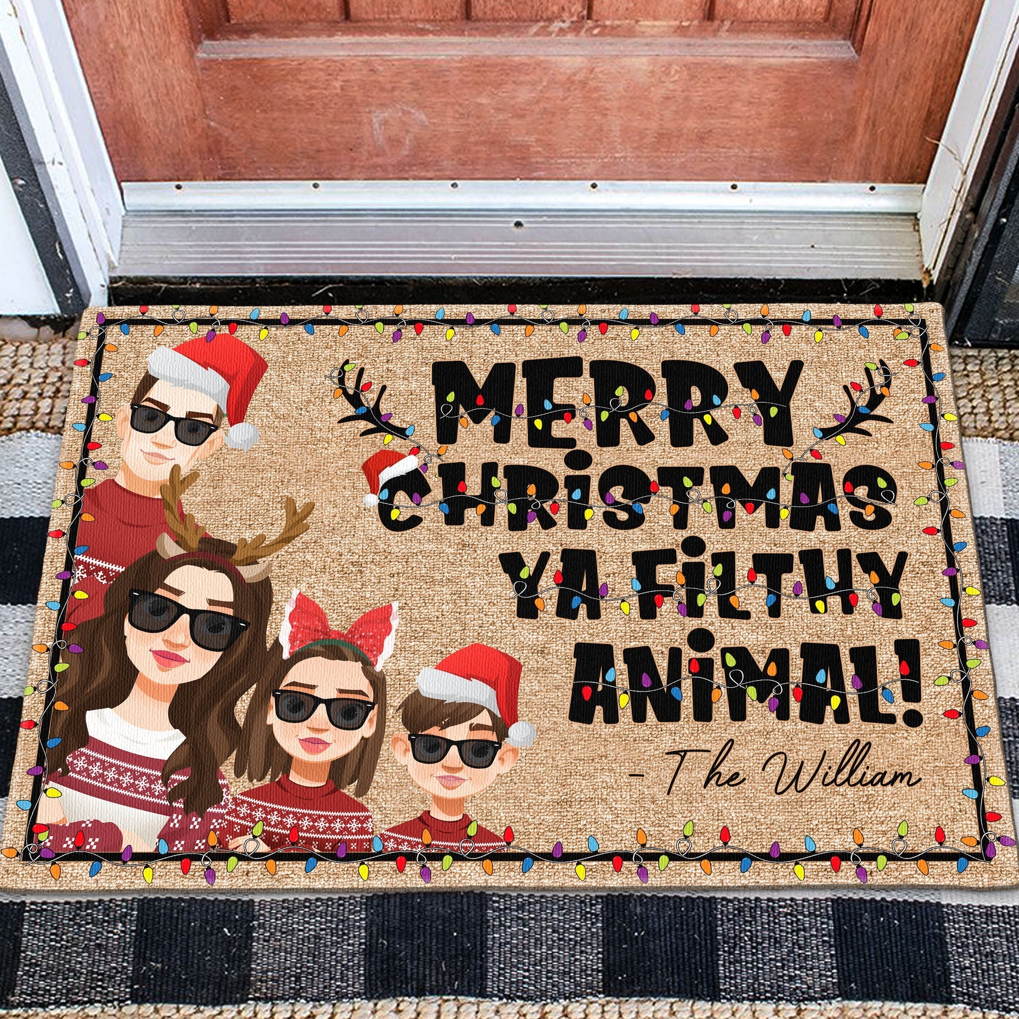 Merry Christmas Ya Filthy Animal! - Personalized Doormat