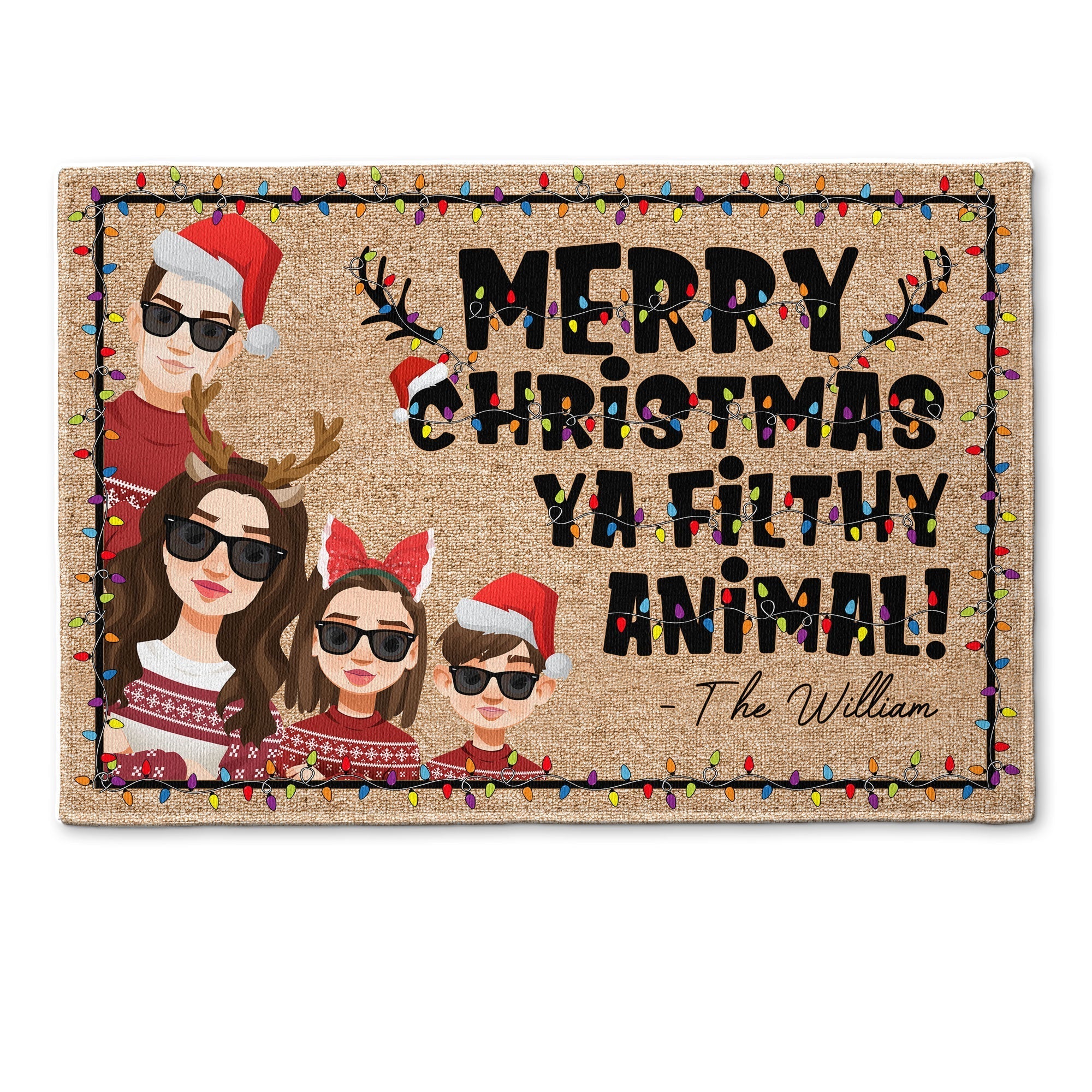 Merry Christmas Ya Filthy Animal! - Personalized Doormat