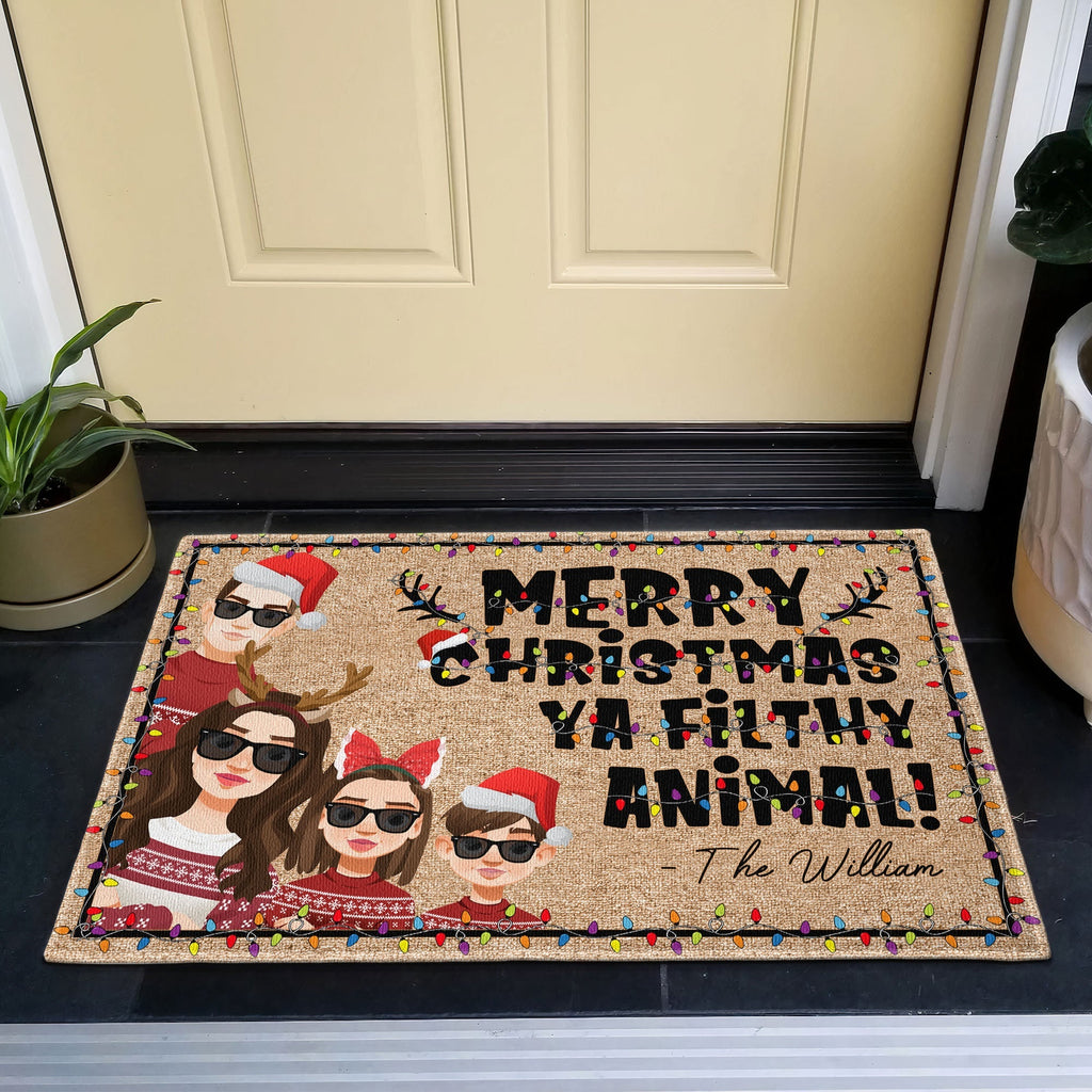 Merry Christmas Ya Filthy Animal! - Personalized Doormat