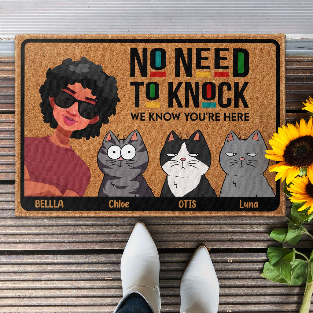 No Need To Knock We Know You Are Here - Personalized Doormat