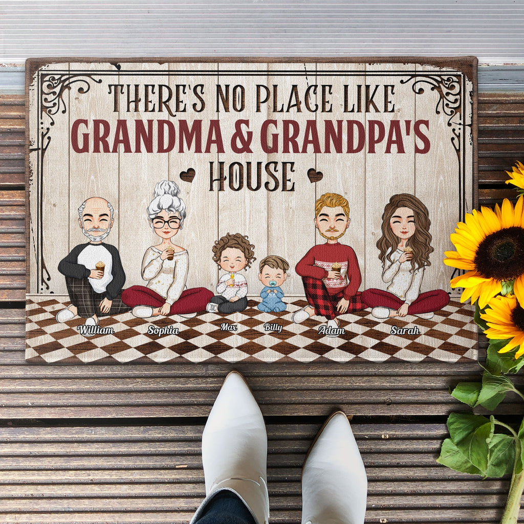 No Place Like Grandma & Grandpa's House Ver 2 - Personalized Doormat - Home Decor Gift For Grandma, Grandpa
