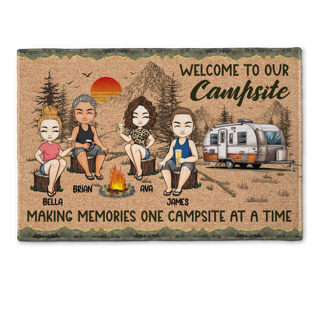 One Campsite At A Time - Personalized Doormat