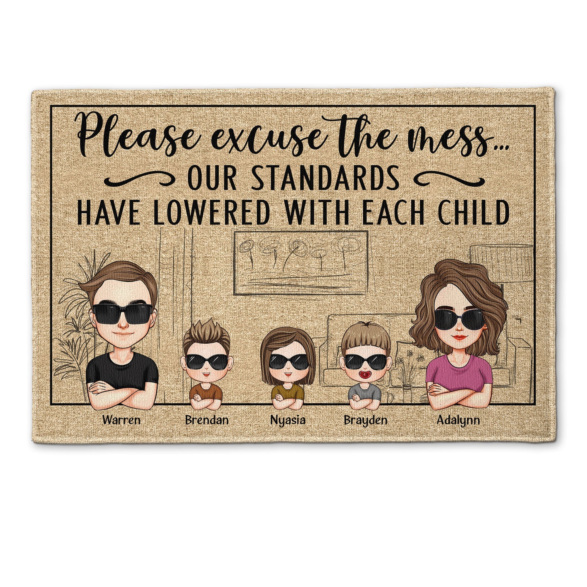 Father's Day Gifts, Our Standards Have Lowered With Each Child 2 - Personalized Doormat