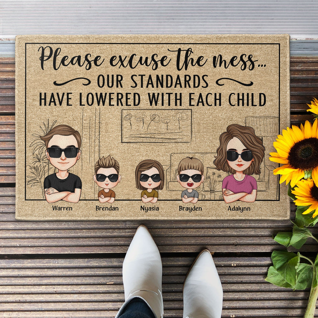 Father's Day Gifts, Our Standards Have Lowered With Each Child 2 - Personalized Doormat