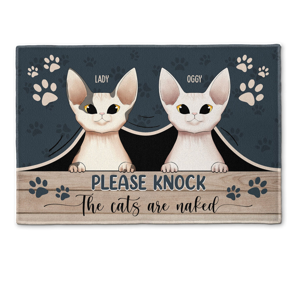 Father's Day Gifts, Please Knock The Pets Are Naked - Personalized Doormat